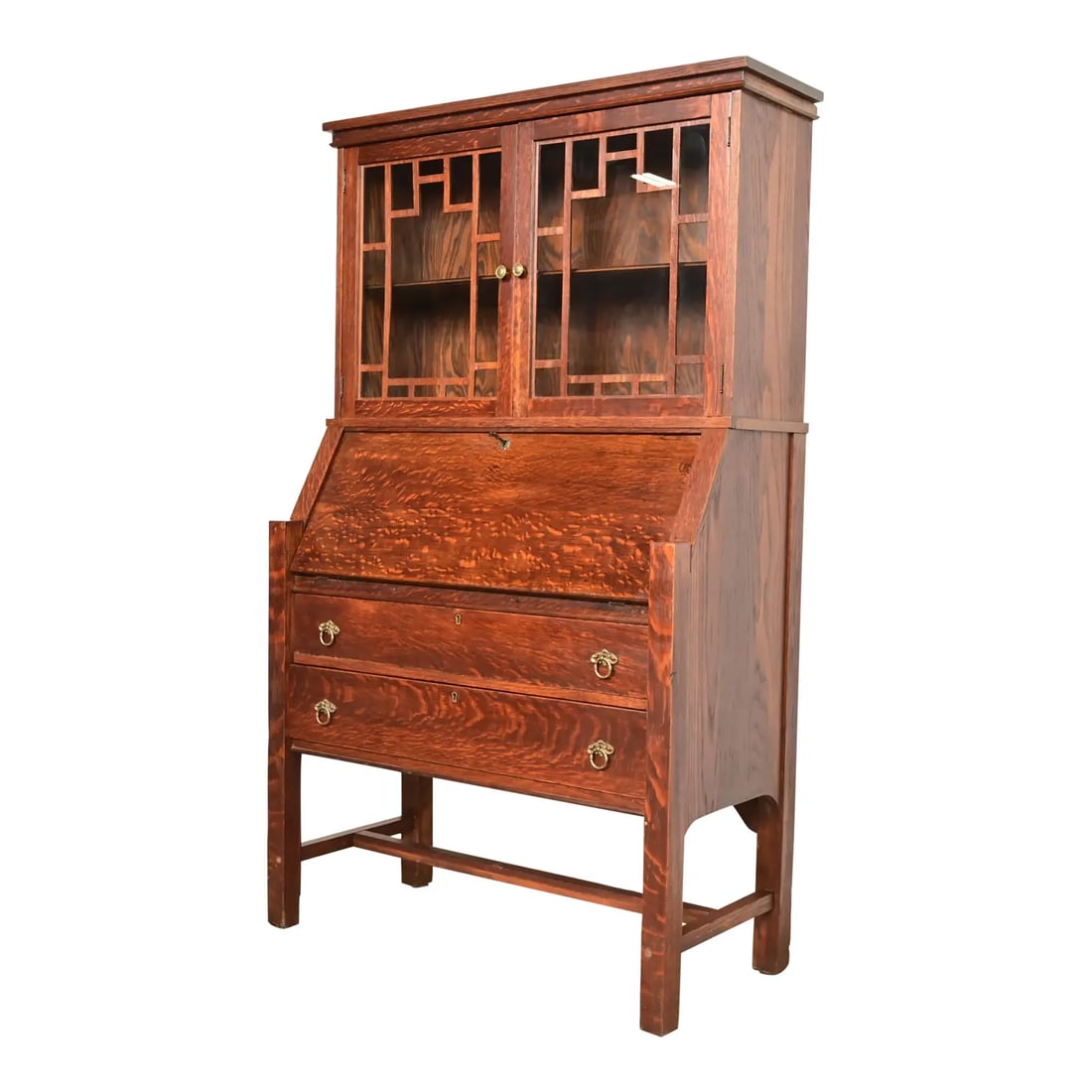 Stickley Brothers Style Antique Mission Oak Arts & Crafts Secretary Desk With Bookcase Hutch (1 of 14)