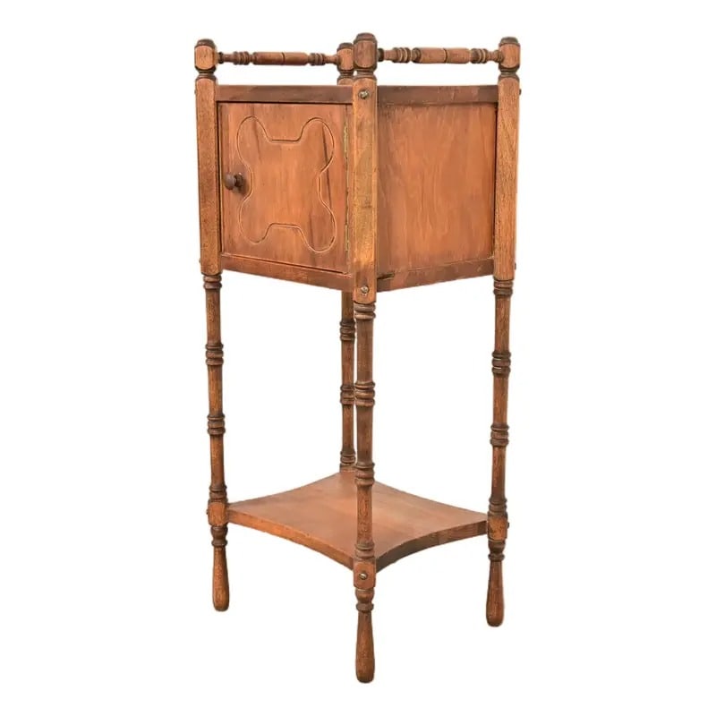 Stickley Brothers Style Antique Arts & Crafts Carved Walnut Smoker's Stand, Circa 1900 (1 of 12)
