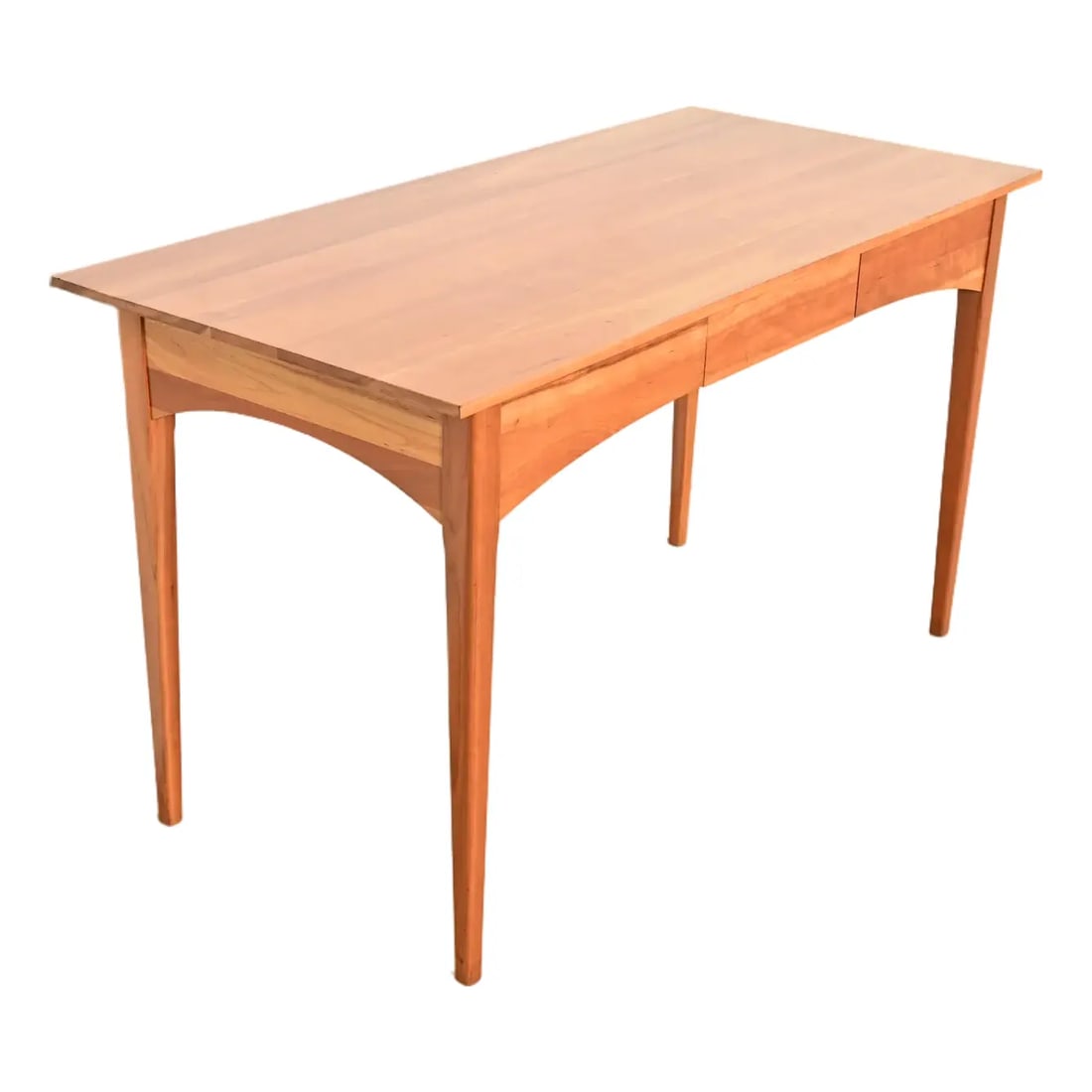 Harden Furniture Arts and Crafts Shaker Solid Cherry Wood Writing Desk: A gorgeous minimalist Arts and Crafts or Shaker style solid cherry wood writing desk By Harden Furniture USA, Circa Late 20th Century Measures: 52"W x 25"D x 30"H. Very good original vintage condition