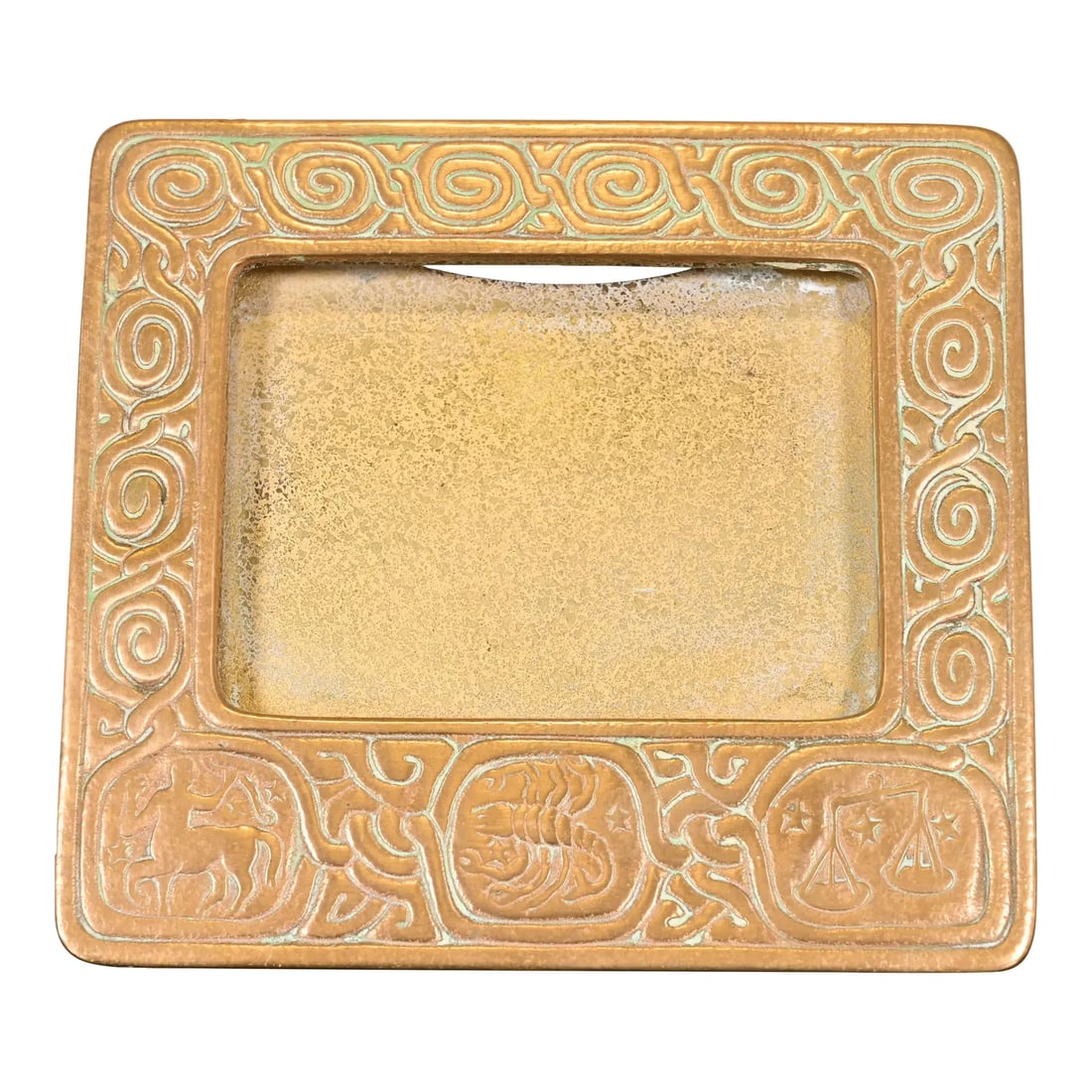 Tiffany Studios New York Zodiac Bronze Doré Desk Calendar Holder or Picture Frame (1 of 14)