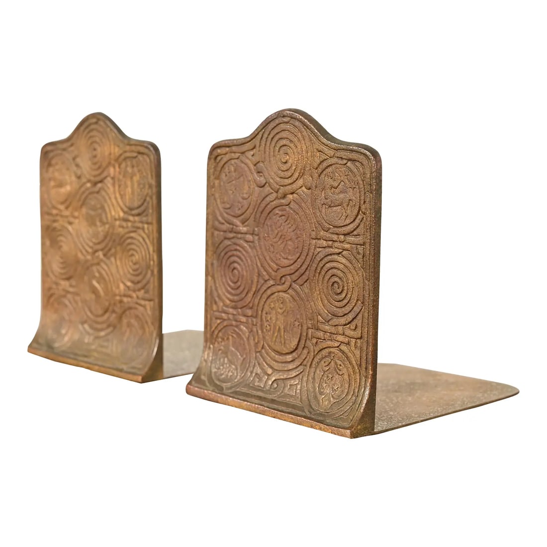 Tiffany Studios New York Zodiac Pattern Bronze Bookends, Circa 1910 (1 of 11)