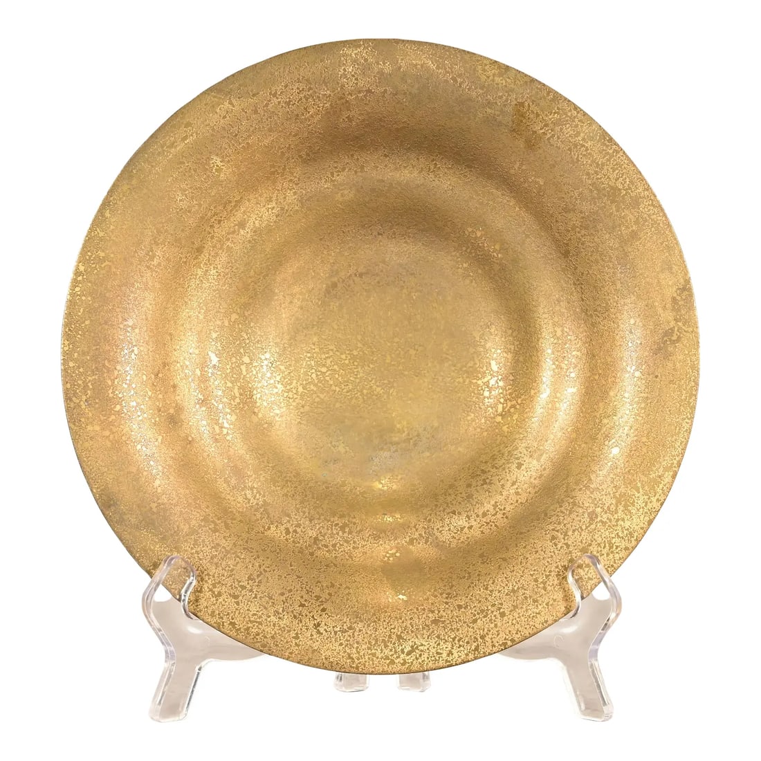 Tiffany Studios New York Bronze Doré Plate or Shallow Bowl: A gorgeous antique Arts & Crafts or Art Deco period gilt bronze plate or shallow bowl By Tiffany Studios (signed to the underside) New York, USA, Early 20th Century Measures: 9"W x 9"D x 1.25"H. Very 