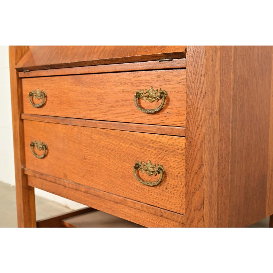 Lifetime Furniture Antique Mission Oak Arts & Crafts Drop Front Secretary Desk, Circa 1910 - 10