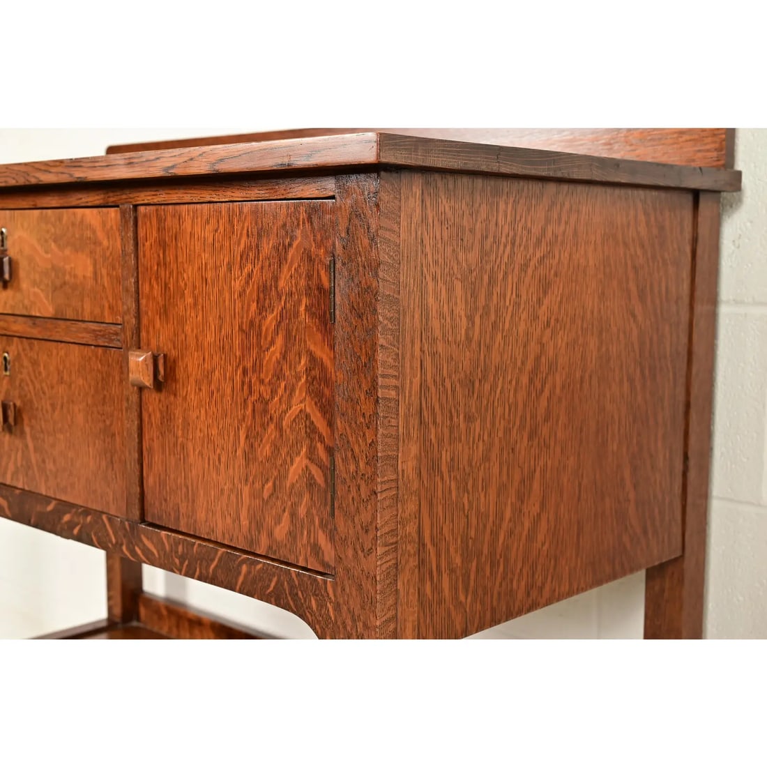 Stickley Brothers Style Antique Mission Oak Arts & Crafts Sideboard Buffet or Bar Cabinet - 12