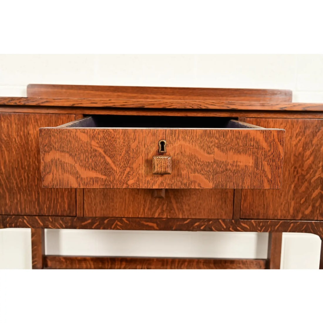 Stickley Brothers Style Antique Mission Oak Arts & Crafts Sideboard Buffet or Bar Cabinet - 9
