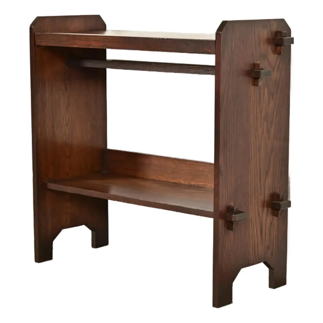 Limbert Style Antique Mission Oak Arts & Crafts Book Trough or Magazine Stand, Newly Refinished (1 of 11)