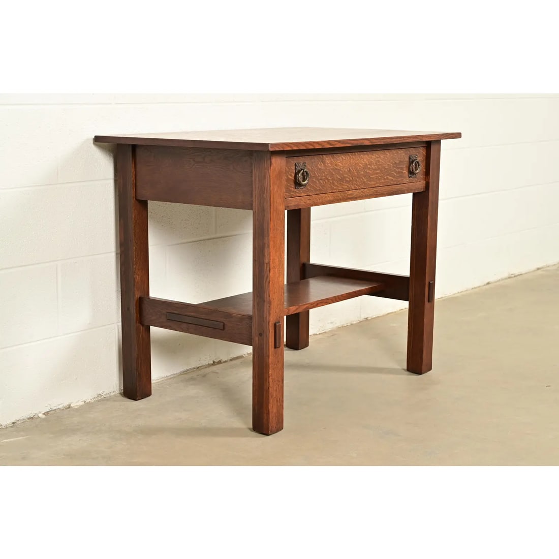 Lifetime Furniture Antique Mission Oak Arts & Crafts Desk or Library Table, Circa 1910 - 17