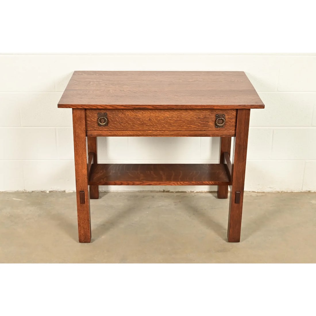 Lifetime Furniture Antique Mission Oak Arts & Crafts Desk or Library Table, Circa 1910 - 2