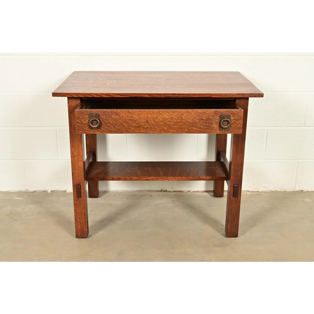 Lifetime Furniture Antique Mission Oak Arts & Crafts Desk or Library Table, Circa 1910 - 5