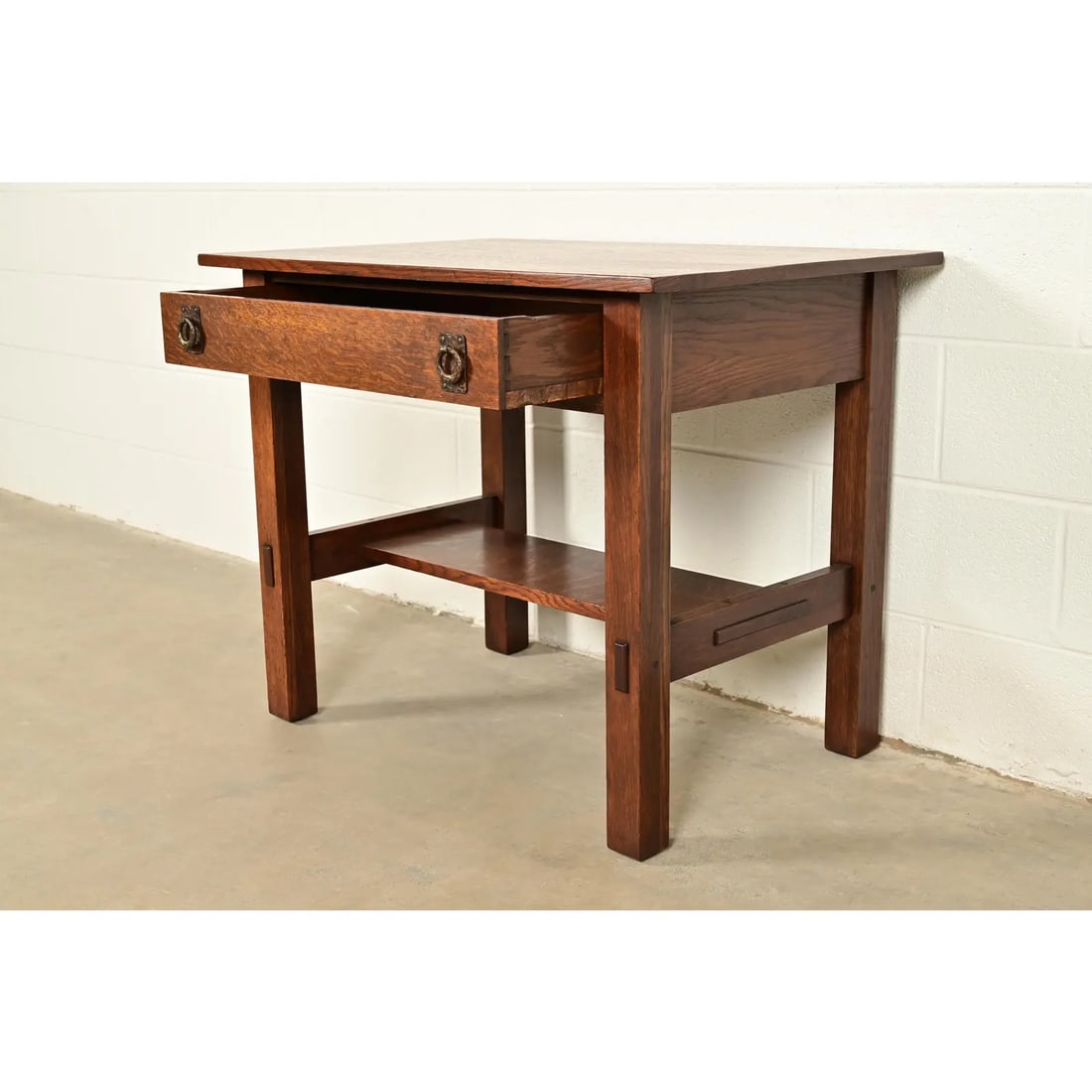 Lifetime Furniture Antique Mission Oak Arts & Crafts Desk or Library Table, Circa 1910 - 6