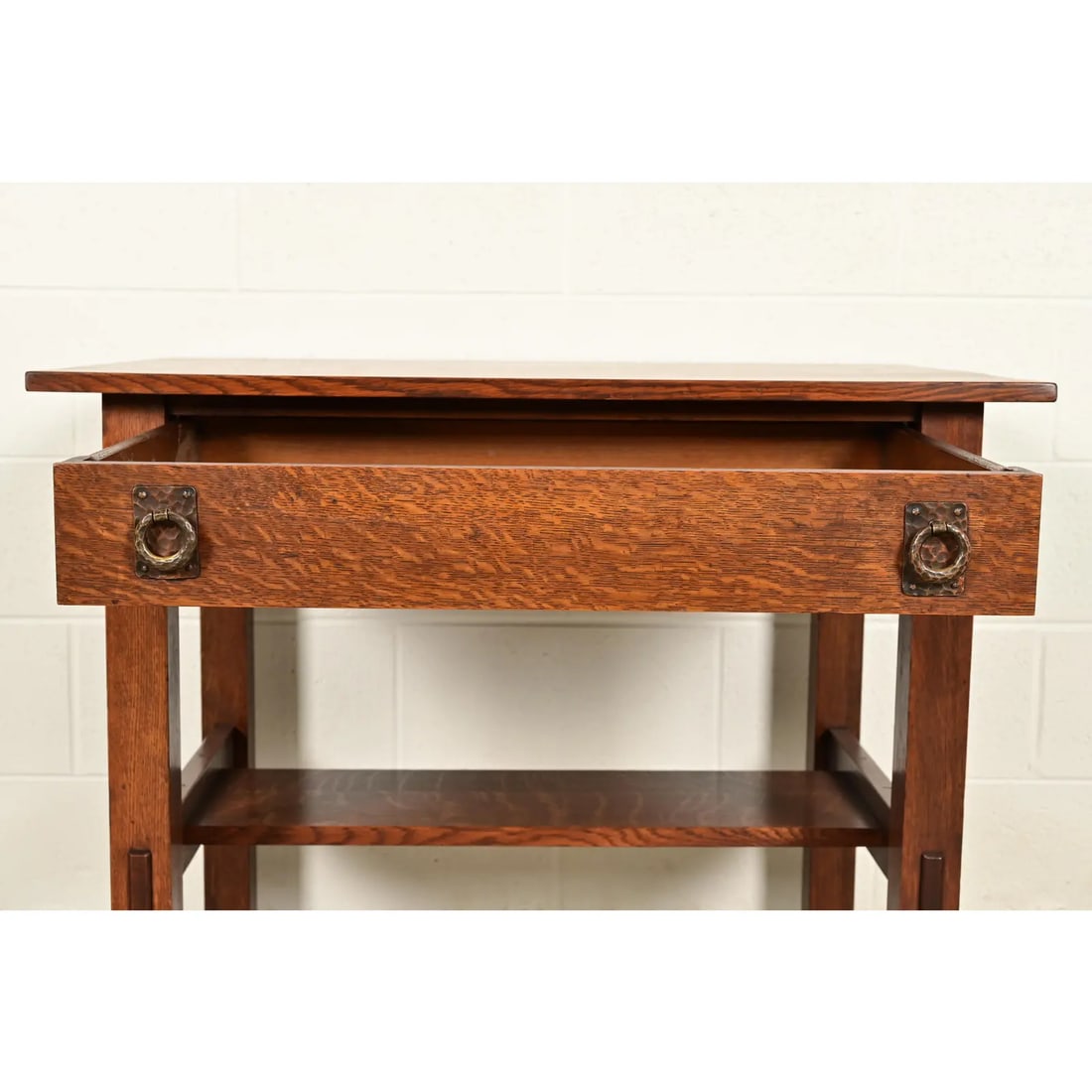 Lifetime Furniture Antique Mission Oak Arts & Crafts Desk or Library Table, Circa 1910 - 9