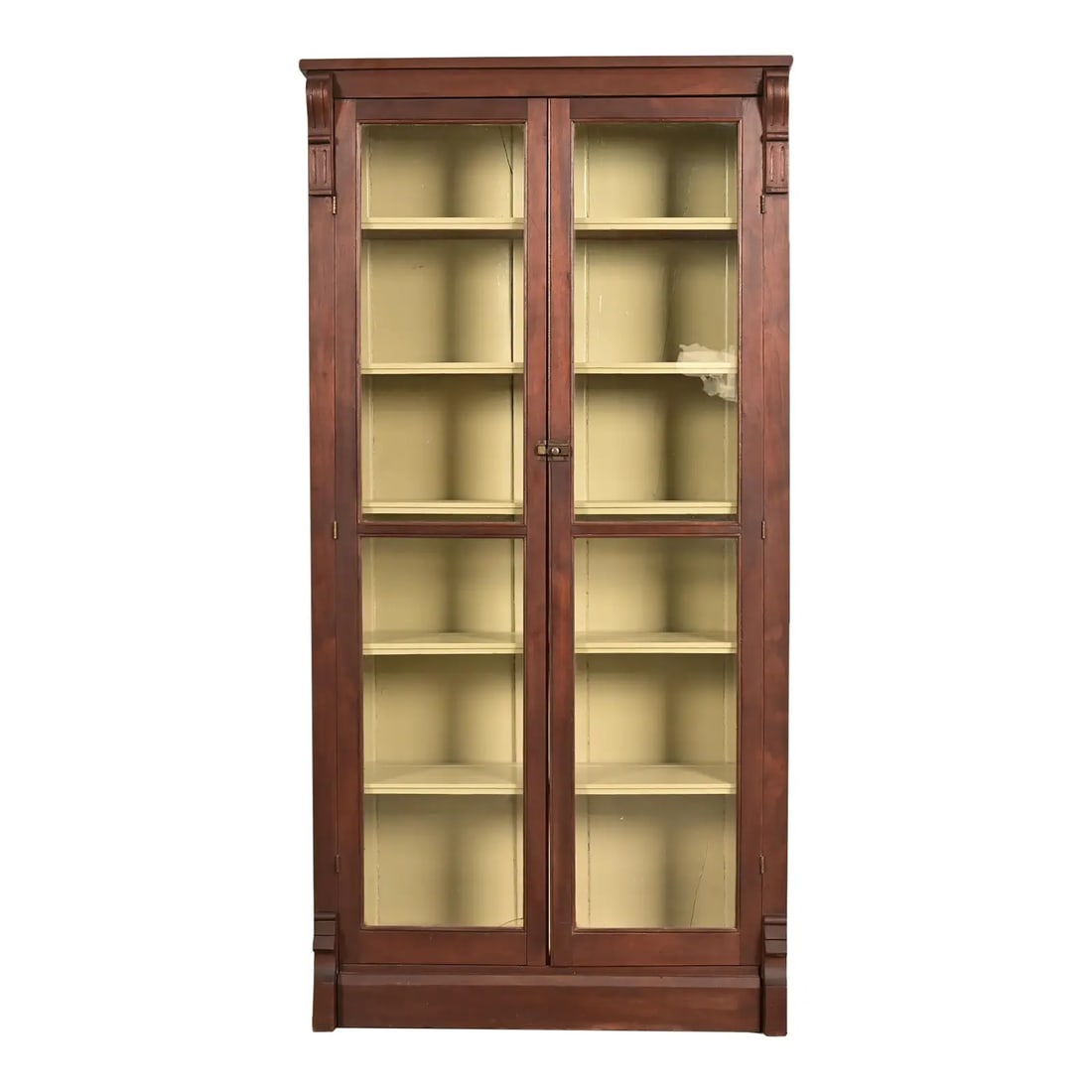 Antique American Empire Carved Walnut Bookcase Cabinet, Circa 1900 (1 of 12)