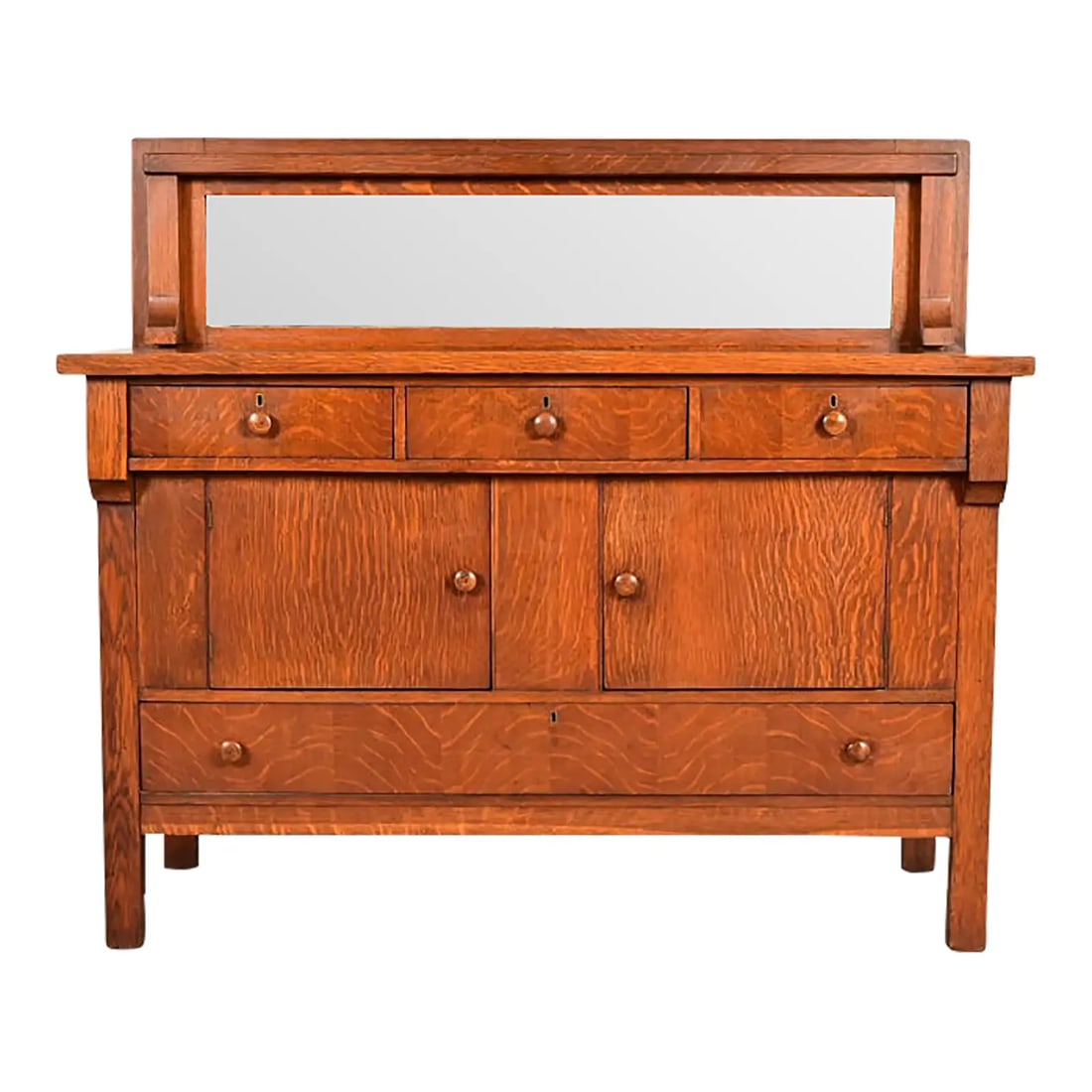 Stickley Brothers Style Antique Mission Tiger Oak Arts & Crafts Sideboard or Bar Cabinet, Circa 1910 (1 of 18)