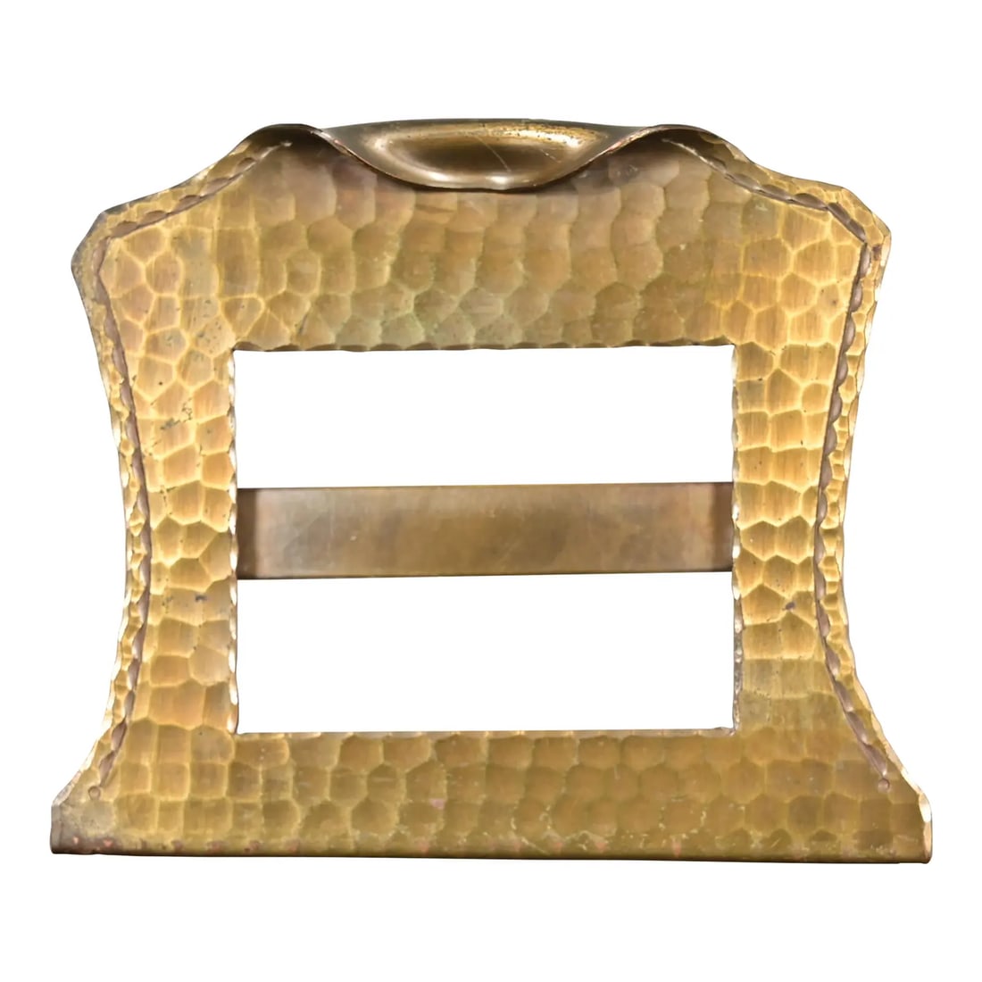 Roycroft Arts & Crafts Brass Finished Hammered Copper Desk Calendar Frame or Picture Frame (1 of 9)