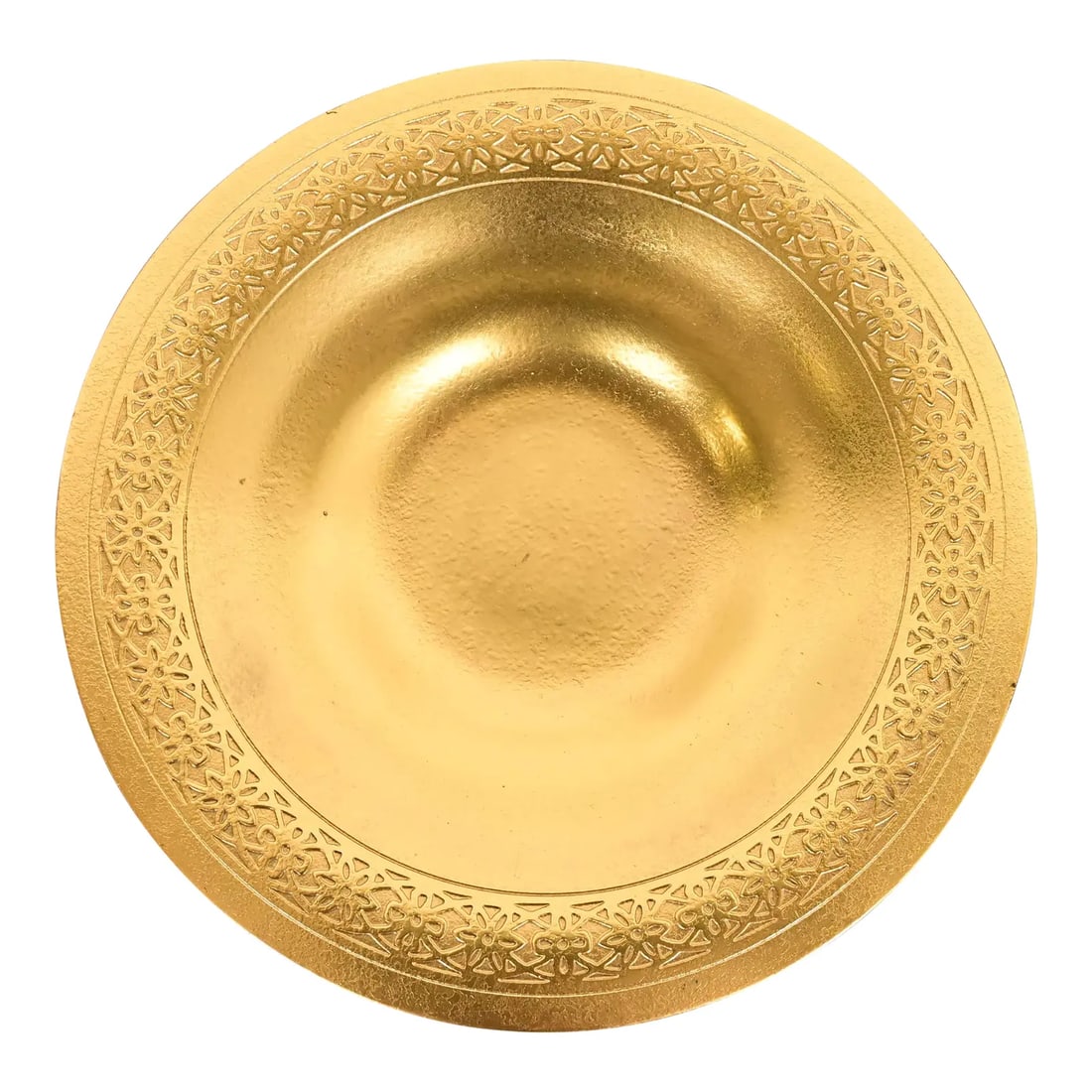 Tiffany Studios New York Bronze Doré Shallow Bowl or Plate With Decorative Border: A gorgeous Arts & Crafts or Art Deco period gilt bronze shallow bowl or plate with decorative border By Tiffany Studios (signed to the underside) New York, USA, Early 20th Century Measures: 9"W x 9"D 