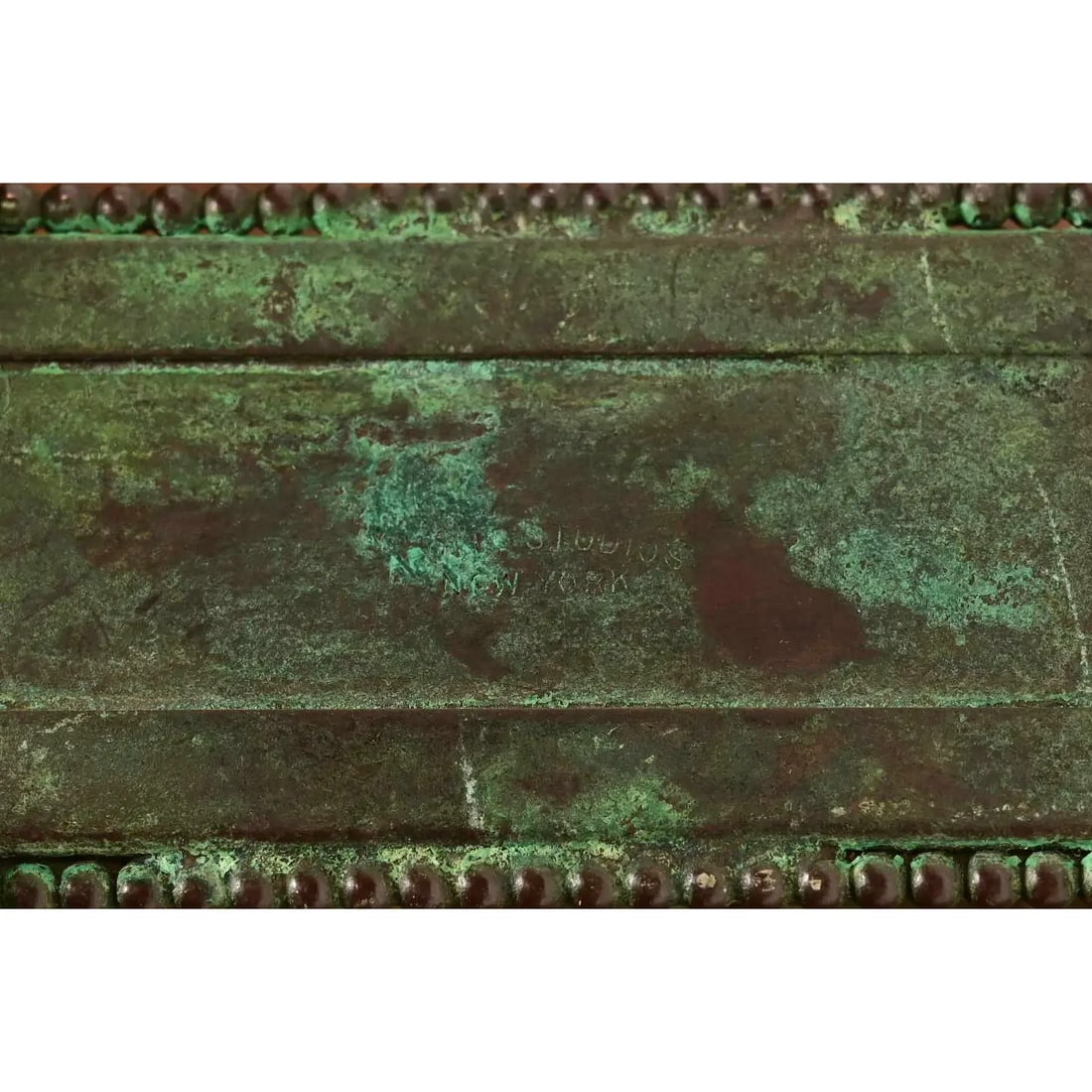 Apollo Studios New York Arts & Crafts Grapevine Pattern Bronze and Slag Glass Card Holder - 10