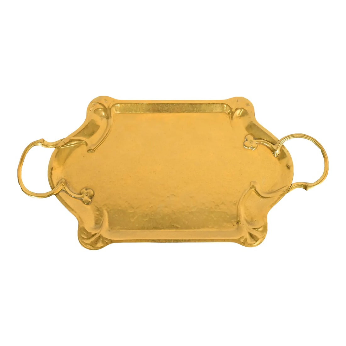 Liberty & Co. Style English Arts & Crafts Hammered Brass Handled Serving Tray (1 of 11)