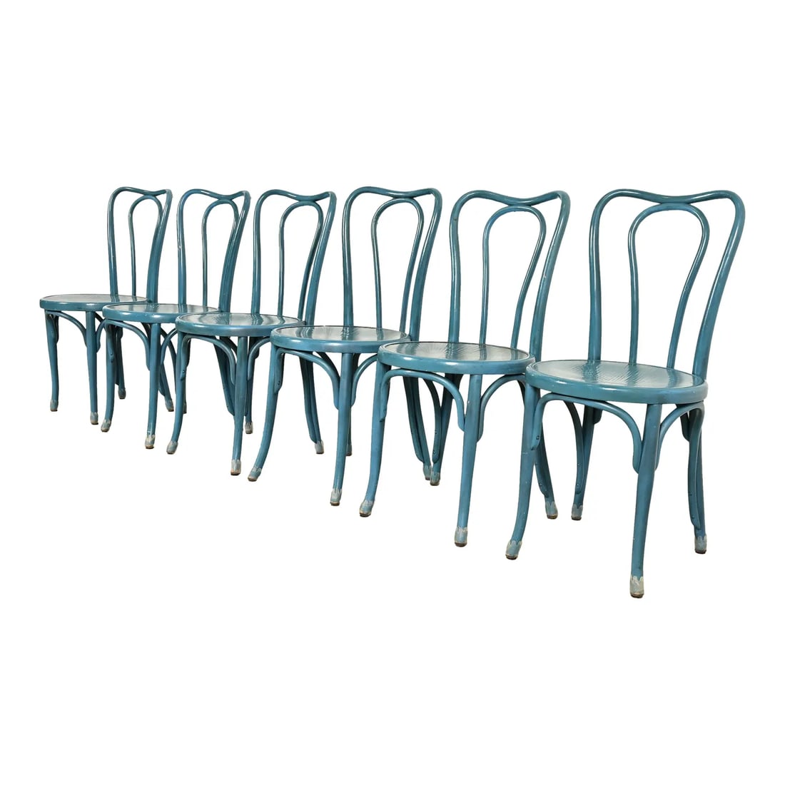 Jacob & Josef Kohn Antique Austrian Teal Lacquered Bentwood Bistro Chairs or Dining Chairs (1 of 14)