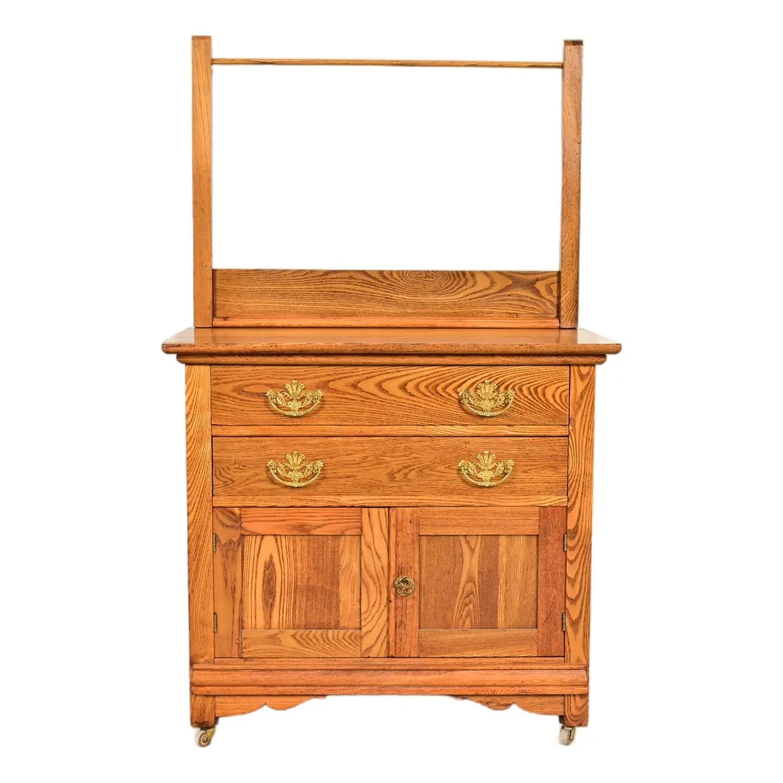 Antique Victorian Carved Oak Washstand or Commode, Circa 1890s (1 of 15)