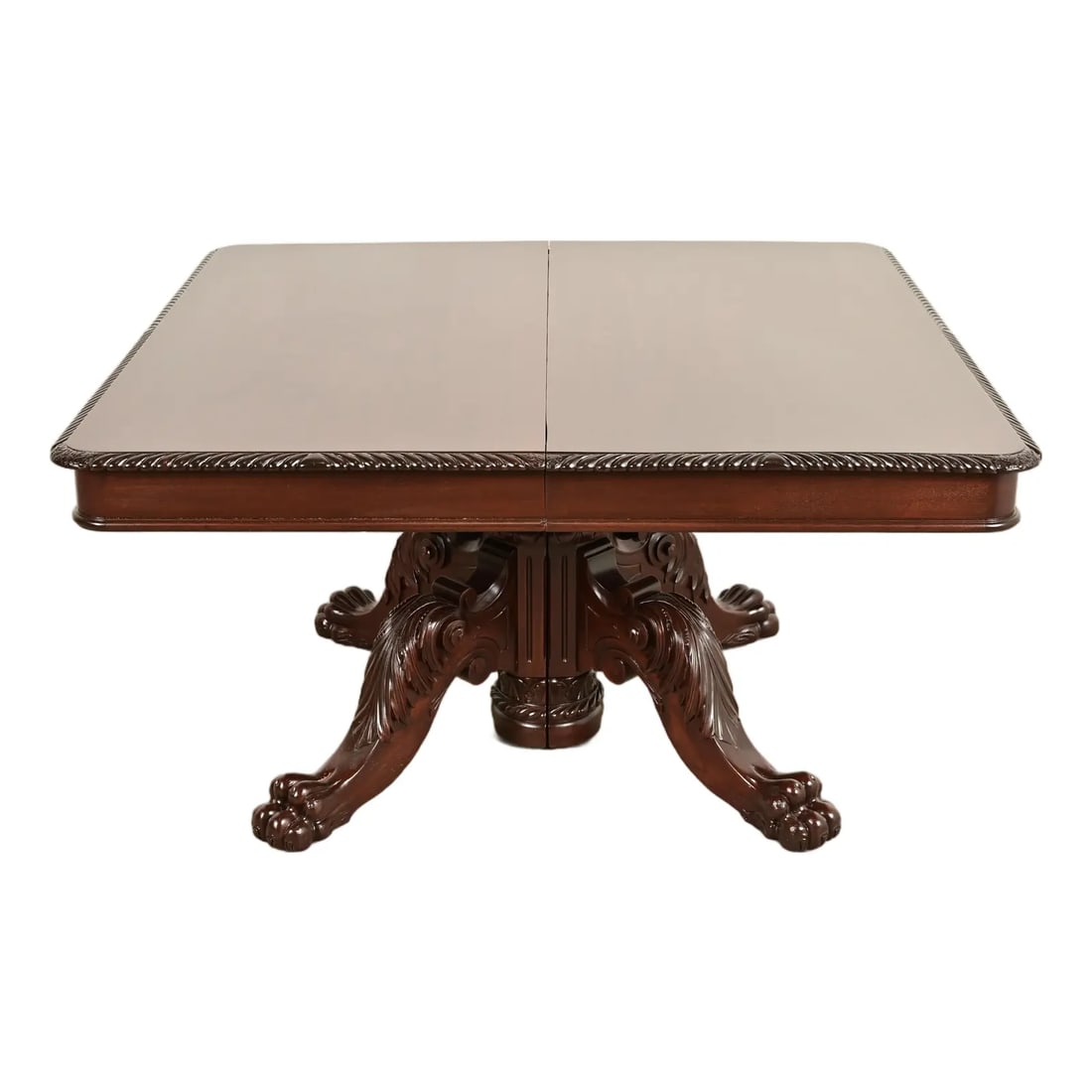 R. J. Horner Antique Victorian Carved Mahogany Split Pedestal Extension Dining Table (1 of 13)