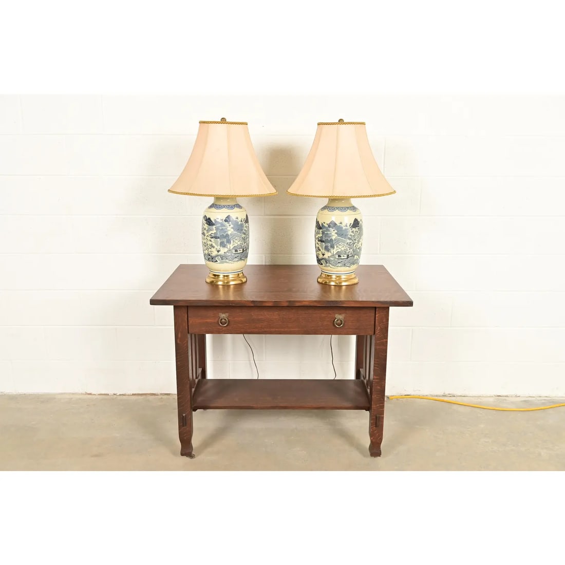 1970s Chinese Blue and White Porcelain Ginger Jar Table Lamps by Westwood - a Pair - 15