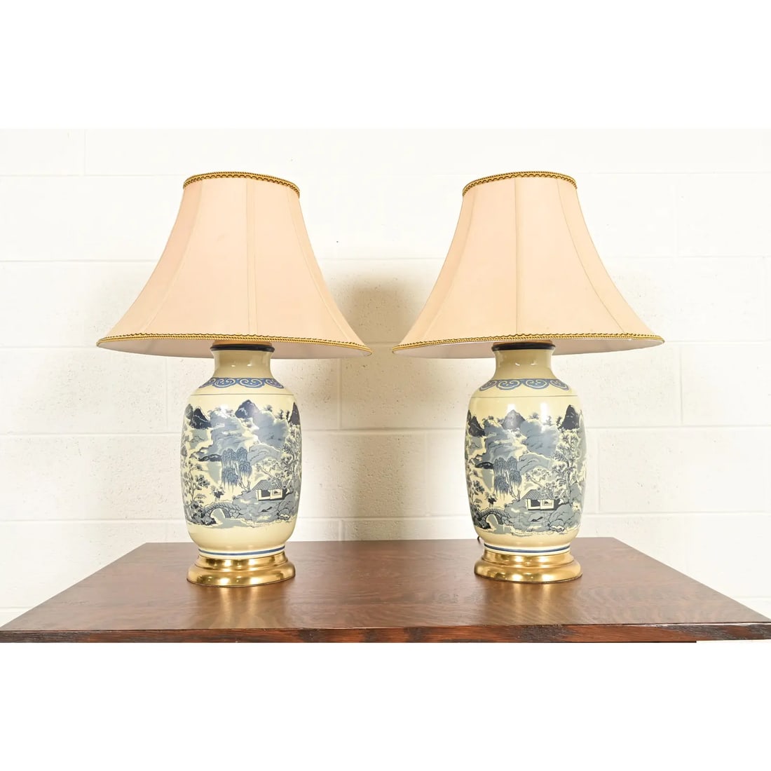 1970s Chinese Blue and White Porcelain Ginger Jar Table Lamps by Westwood - a Pair - 16