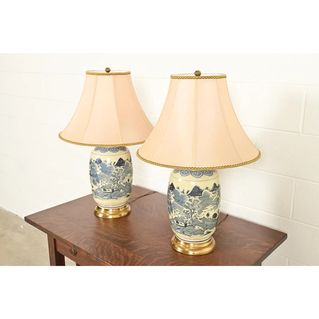 1970s Chinese Blue and White Porcelain Ginger Jar Table Lamps by Westwood - a Pair - 3