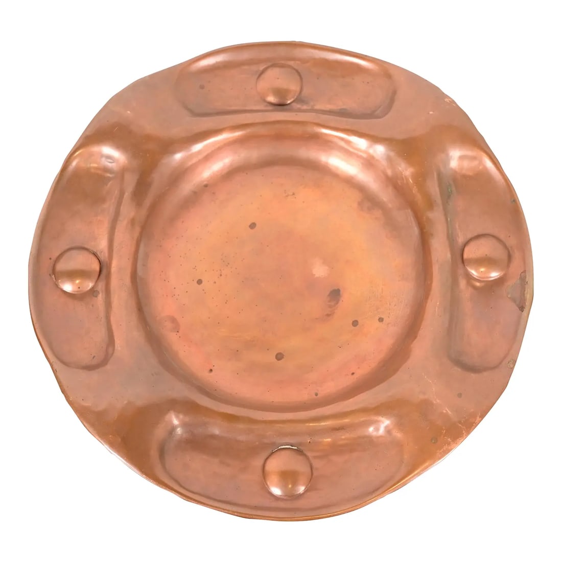 Gustav Stickley Signed Hammered Copper Ashtray or Catchall, Circa 1910 (1 of 10)