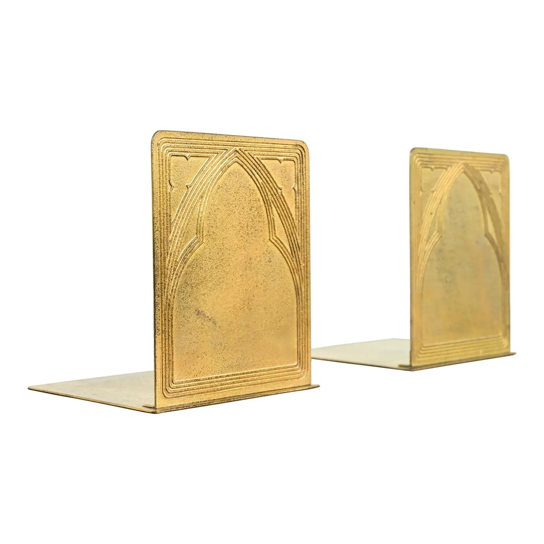 Tiffany Studios New York Graduate Pattern Bronze Doré Bookends, Circa 1910: A gorgeous pair of Arts & Crafts or Art Deco period "Graduate" pattern gilt bronze bookends By Tiffany Studios (signed to the underside) New York, USA, Circa 1910 Each measures: 5"W x 4.5"D x 5.75"H. 