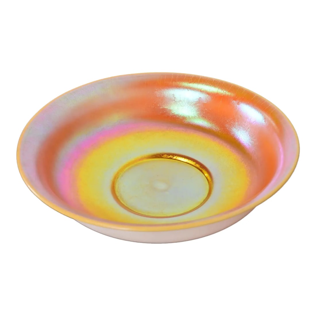 Steuben Gold Aurene on Calcite Large Iridescent Art Glass Fruit Bowl or Center Bowl (1 of 12)