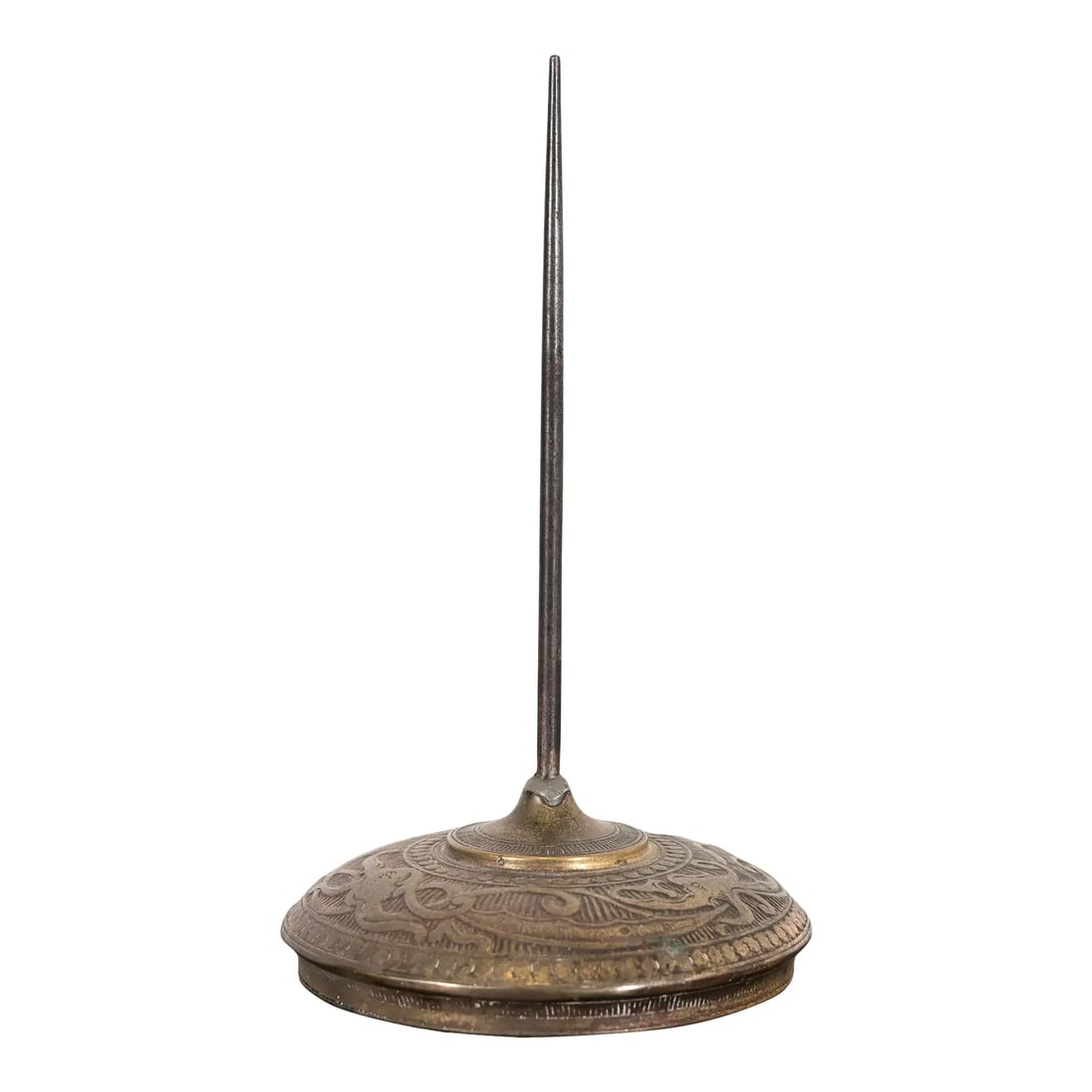 Marshall Field & Co. Antique Viking Bronze Stationery Holder Spindle, Circa 1910: A gorgeous Art Deco or Arts & Crafts period "Viking" collection bronze stationery holder spindle or receipt spike In the manner of Tiffany Studios By Marshall Field & Co. (signed to the underside) USA