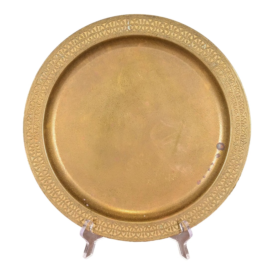 Tiffany Studios New York Bronze Doré Large Charger Plate or Tray With Decorative Border (1 of 11)