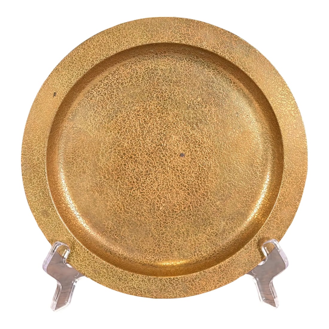 Tiffany & Co. Bronze Doré Charger Plate or Tray: A gorgeous Arts & Crafts or Art Deco period gilt bronze charger plate or serving tray By Tiffany & Co. (signed to the underside) New York, USA, Early 20th Century Measures: 8"W x 8"D x 0.5"H. Very goo