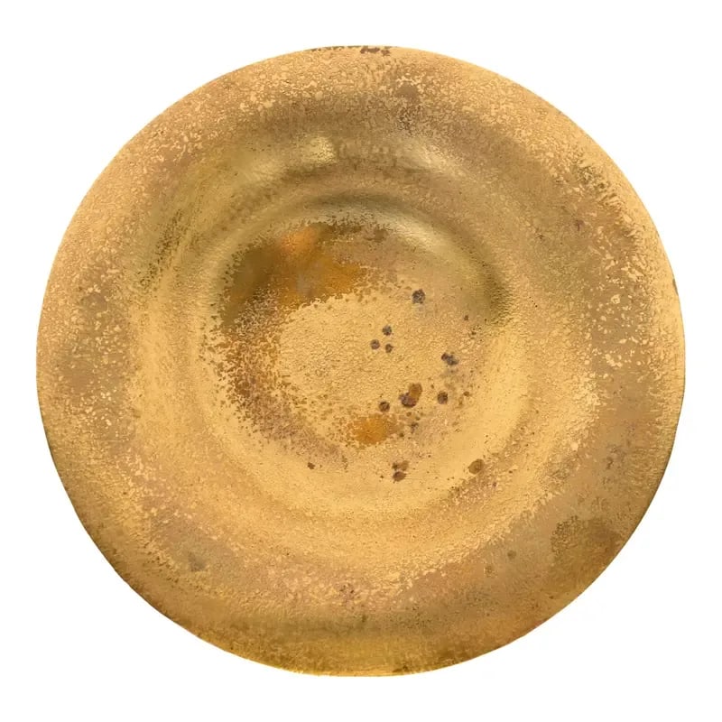 Tiffany Studios New York Bronze Doré Plate or Shallow Bowl: A gorgeous Arts & Crafts or Art Deco period gilt bronze plate or shallow bowl By Tiffany Studios (signed to the underside) New York, USA, Early 20th Century Measures: 9"W x 9"D x 1.38"H. Good original