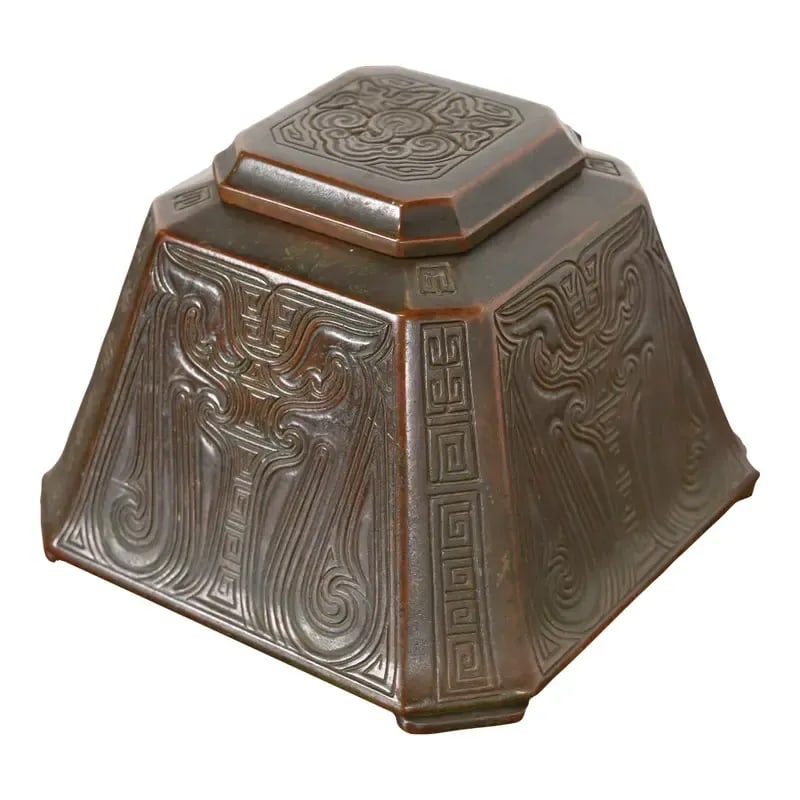 Tiffany Studios Chinese Pattern Bronze Inkwell (1 of 12)