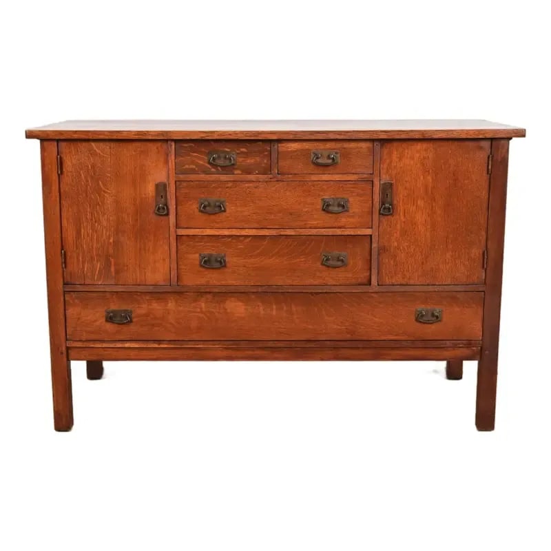 L. & J. G. Stickley Antique Mission Oak Arts & Crafts Sideboard, Circa 1910 (1 of 12)