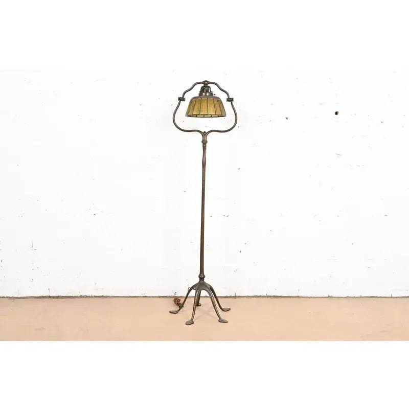 Tiffany Studios New York Linenfold Harp Floor Lamp - 12
