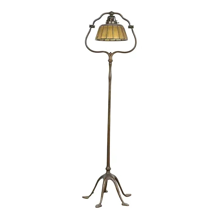 Tiffany Studios New York Linenfold Harp Floor Lamp (1 of 12)