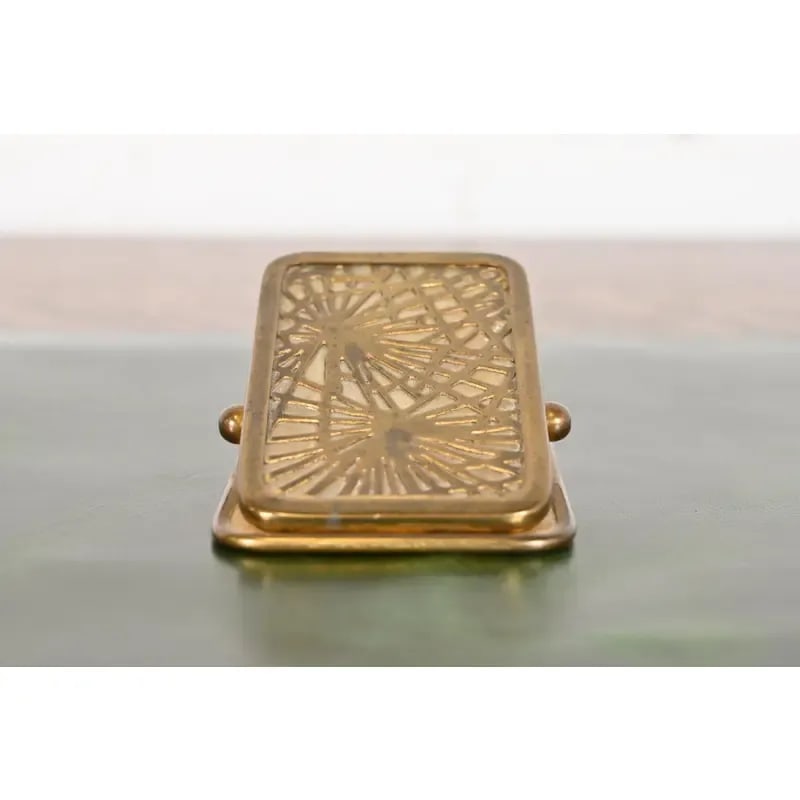 Tiffany Studios New York Pine Needle Bronze Doré and Slag Glass Nine-Piece Desk Set, Circa 1910 - 10