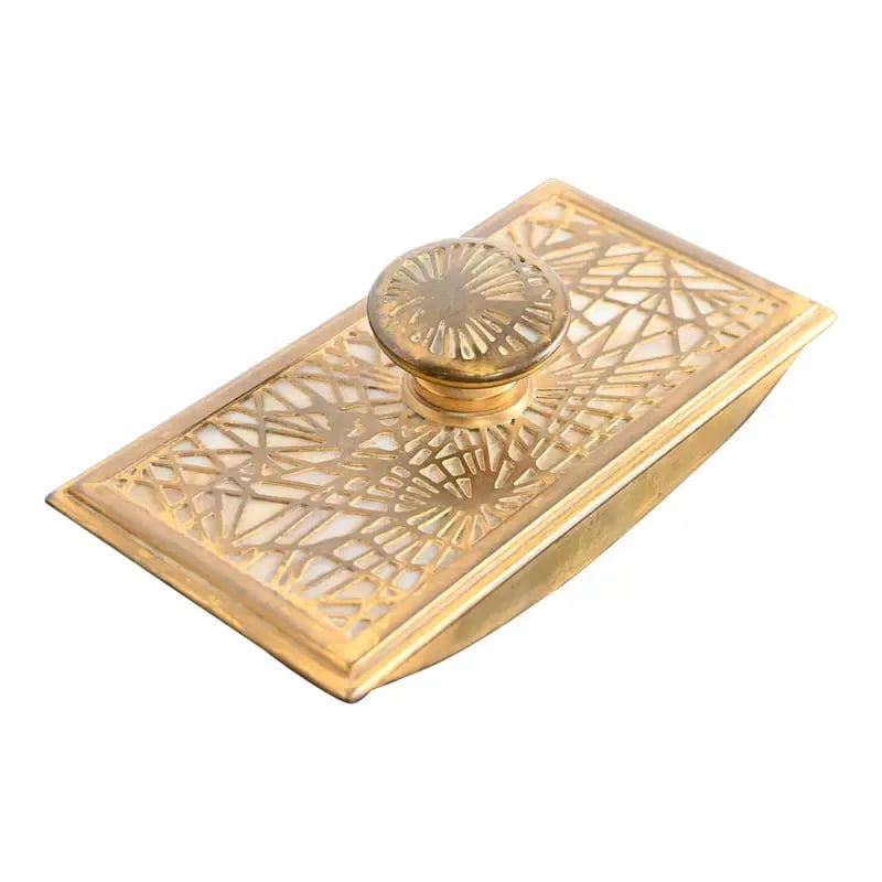 Tiffany Studios New York Pine Needle Pattern Bronze Doré and Slag Glass Rocker Blotter (1 of 12)