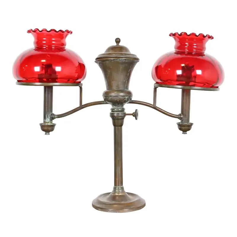 Tiffany & Co. Antique Bronze Argon Double Student Desk Lamp, Late 19th Century (1 of 12)