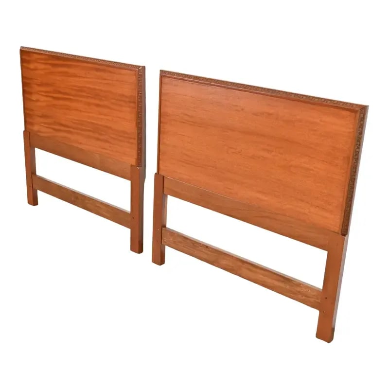 Frank Lloyd Wright Taliesin Mahogany Twin Headboards, Newly Restored (1 of 9)