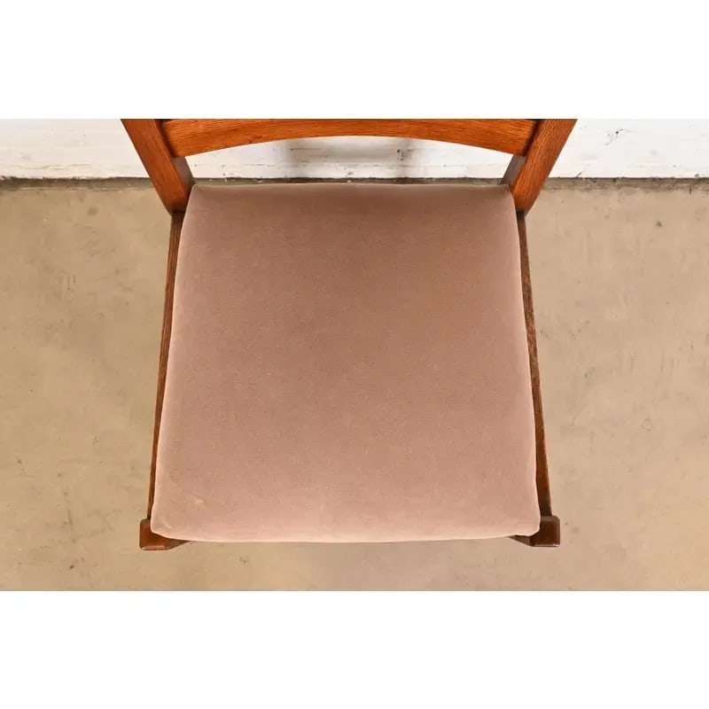 L. & J. G. Stickley Antique Mission Oak Arts & Crafts Ladder Back Dining Chairs, Set of Five - 7