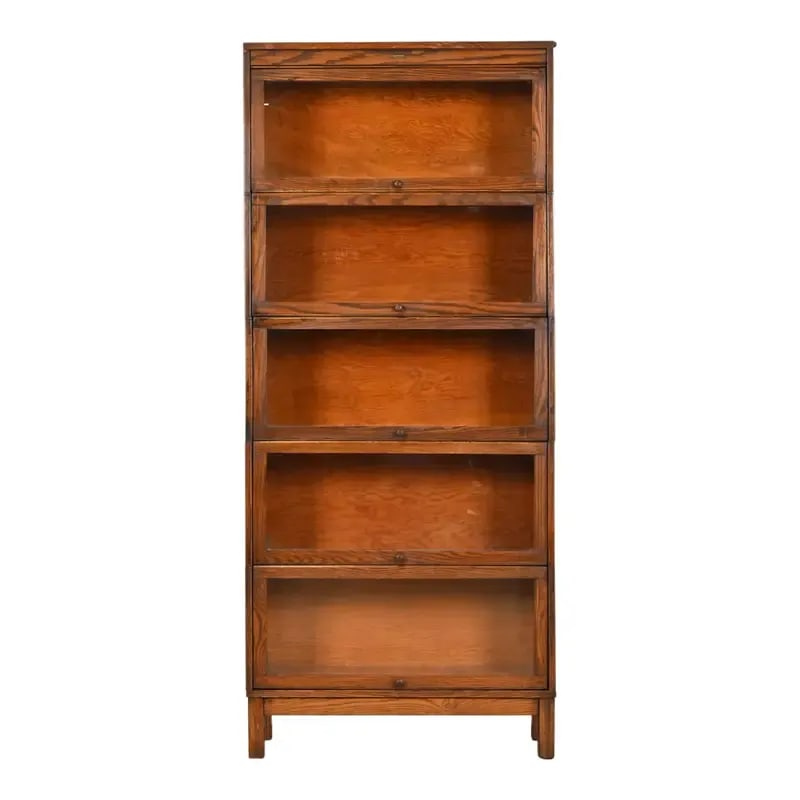 Antique Arts & Crafts Oak Five-Stack Barrister Bookcase by Lundstrom, Circa 1920s (1 of 13)