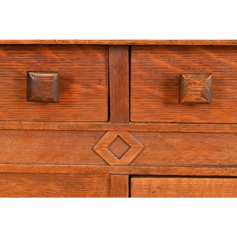 Stickley Brothers Style Antique Mission Tiger Oak Arts & Crafts Sideboard or Bar Cabinet, Circa 1900 - 8