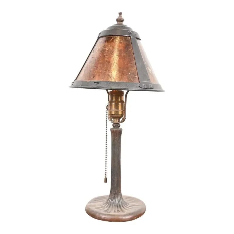Handel Antique Arts & Crafts Bronze Table Lamp With Mica Shade (1 of 10)