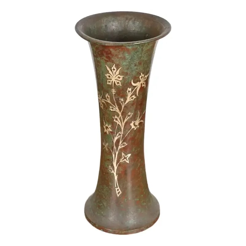 Silver Crest Arts & Crafts Sterling Silver on Bronze Vase (1 of 12)