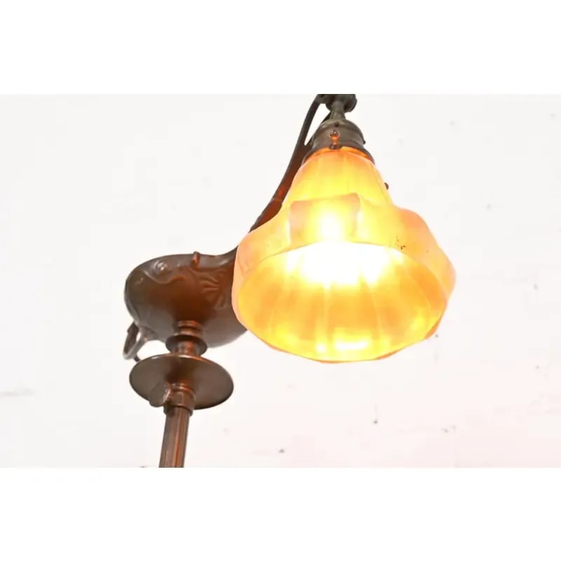 Tiffany Studios New York Aladdin Bronze and Favrile Glass Floor Lamp - 4