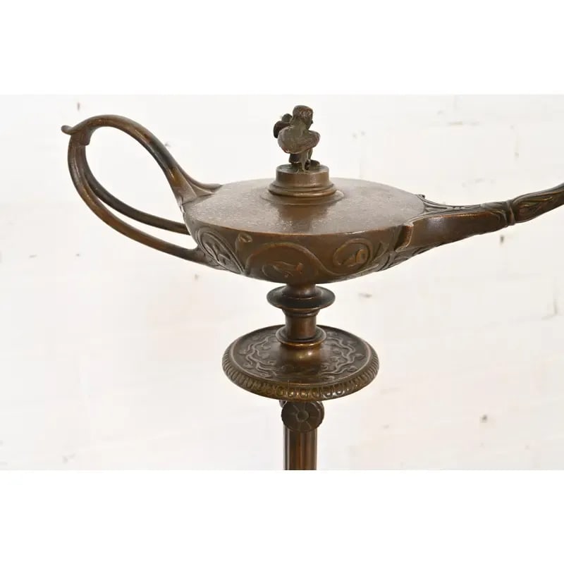 Tiffany Studios New York Aladdin Bronze and Favrile Glass Floor Lamp - 6