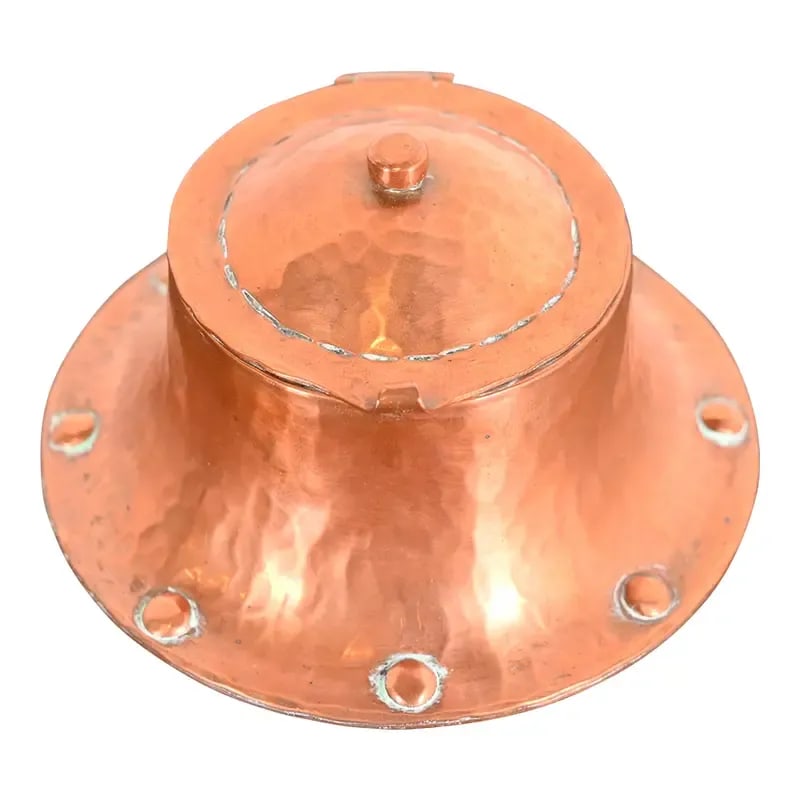 Roycroft Arts & Crafts Hammered Copper Inkwell (1 of 12)